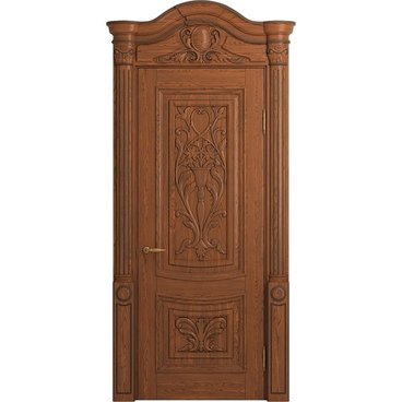 Дверь массив дуба Верона Ампир коньяк патина шоколад глухая