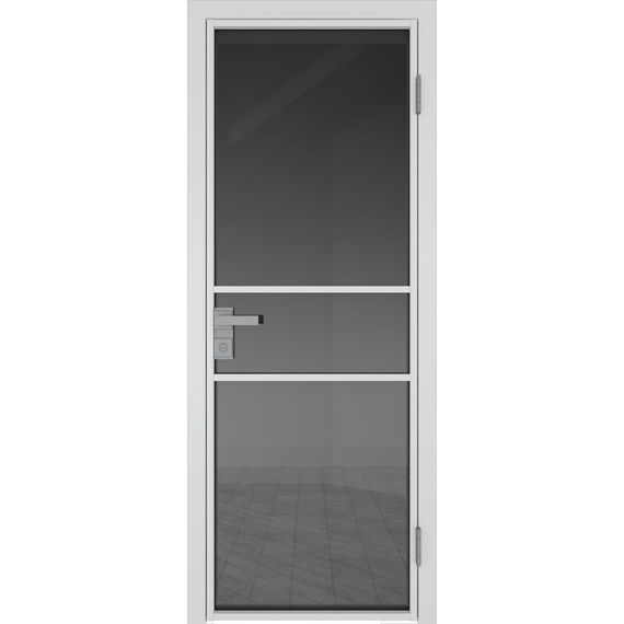 Межкомнатная алюминиевая дверь 2AG белая матовая RAL 9003 остеклённая