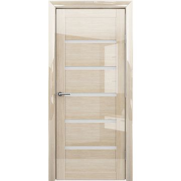 Межкомнатная дверь глянцевая Albero Вена глянец мокко стекло матовое