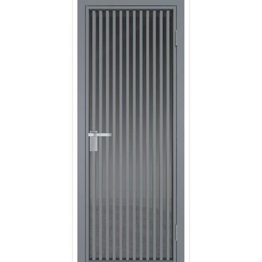 Межкомнатная алюминиевая дверь 11AG серебро остеклённая