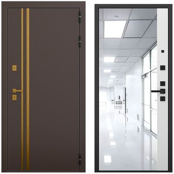 Входная дверь Баухаус амаретто силк панель зеркало 3D