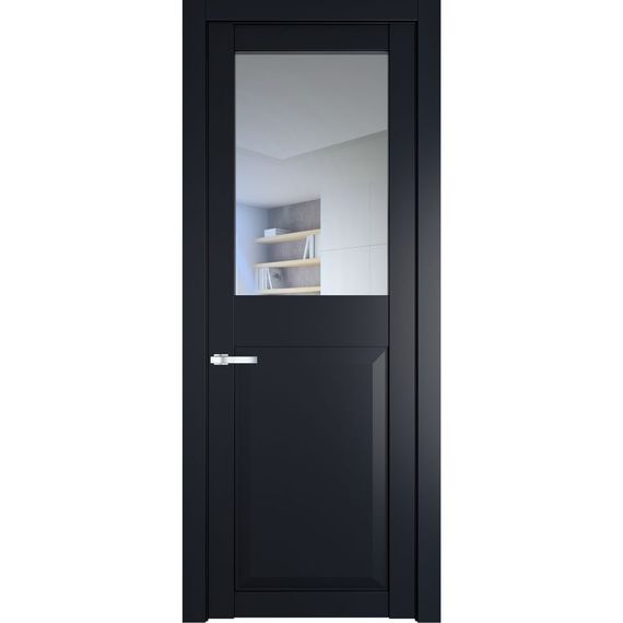 Межкомнатная дверь 1.6.2PD нэви блу остеклённая