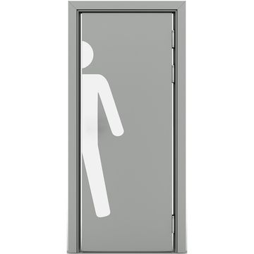 Маятниковая влагостойкая дверь серая RAL 7035 глухая MAN