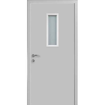 Дверь противопожарная деревянная CPL EI30 светло-серый RAL 7035 со стеклом