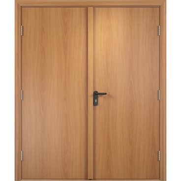 Дверь противопожарная деревянная двупольная ПВХ EI30 миланский орех