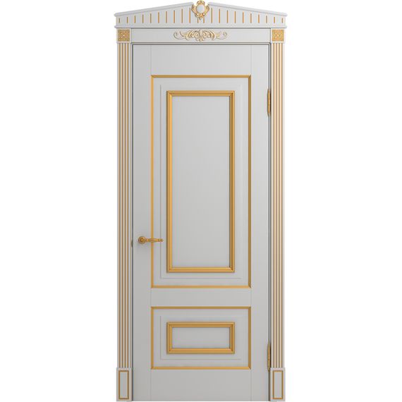 Межкомнатная дверь массив бука Viporte Неаполь аворио патина золото глухая