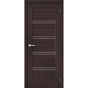Межкомнатная дверь экошпон Bravo Порта-28 wenge veralinga остеклённая