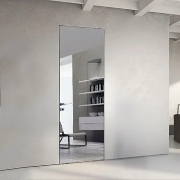 Скрытая алюминиевая дверь Диаманд с зеркалом с двух сторон