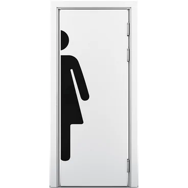 Маятниковая влагостойкая дверь белая глухая WOMAN