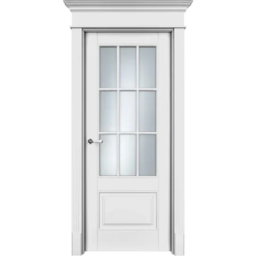 Межкомнатная дверь эмаль Ofram Оксфорд 2 белая остеклённая