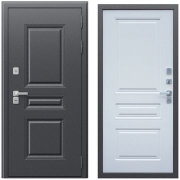 Входная уличная дверь Диксон белая внутри