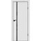 Межкомнатная белая дверь ПЭТ P-22 кромка ABS черная со стеклом