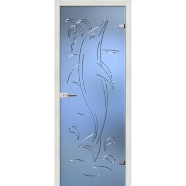 Межкомнатная стеклянная дверь АКМА Дельфин стекло бесцветное матовое