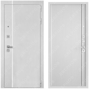 Входная дверь Президент Лайн ПВХ белый матовый панель лайн эмаль