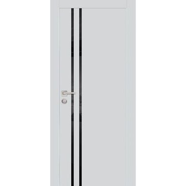 Межкомнатная дверь экошпон Profilo Porte PX-11 агат с алюминиевой кромкой с 4-х сторон стекло Lacobel чёрный