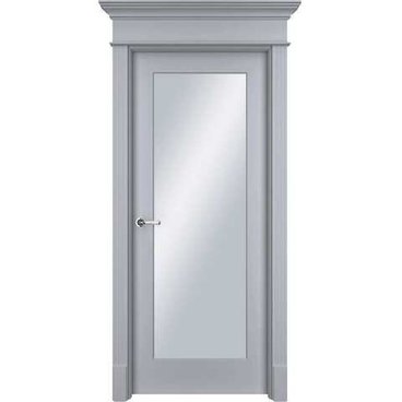 Межкомнатная дверь эмаль Нафта RAL 7047 остеклённая