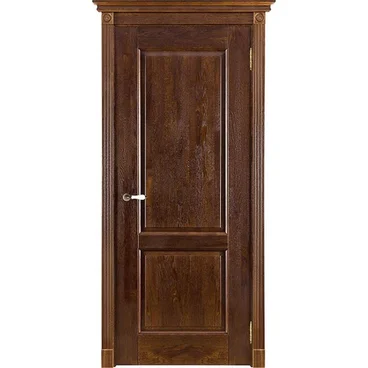 Межкомнатная дверь массив дуба Селена античный орех глухая