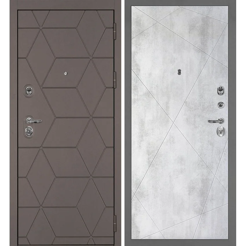 Входная дверь Тетра-181 панель фрезерованная PR-103 бетон