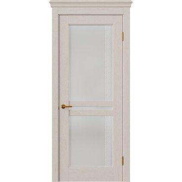 Межкомнатная дверь массив дуба селект Alvero Афина мускато остеклённая