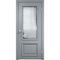 Фото межкомнатной двери эмаль Дверцов Болонья цвет серый RAL 7047 остеклённая