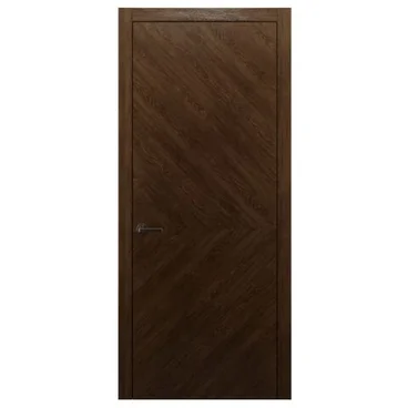 Межкомнатная дверь массив дуба Alvero Флэт-VIII орех глухая
