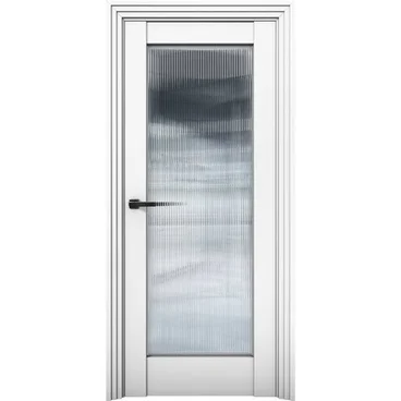 Межкомнатная дверь Никель 5 аляска со стеклом