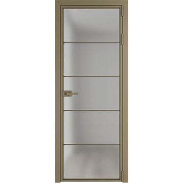 Алюминиевая межкомнатная дверь 5AХ шампань остеклённая