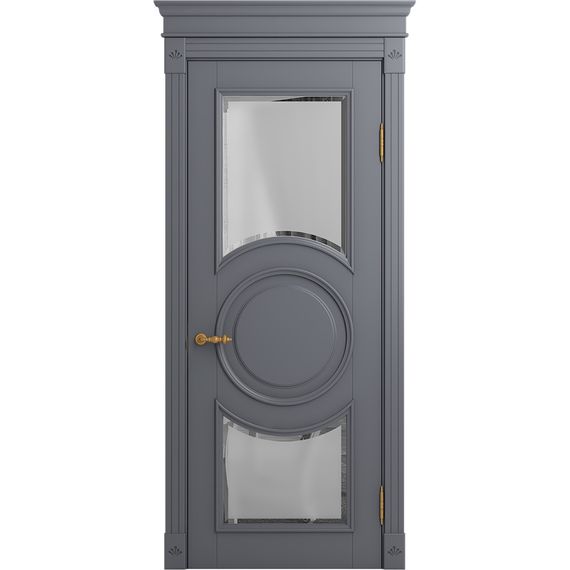 Межкомнатная дверь массив бука Viporte Лацио Амбиенте тауп остекление 5