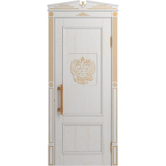 Межкомнатная дверь массив дуба Статус аворио патина золото глухая