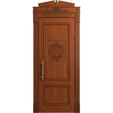 Межкомнатная дверь массив дуба Статус табачный патина черная глухая