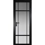 Межкомнатная алюминиевая дверь 8AG чёрная матовая RAL 9005 остеклённая