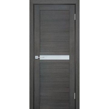 Межкомнатная дверь экошпон Мариам Техно-703 грей стекло сатинат белый
