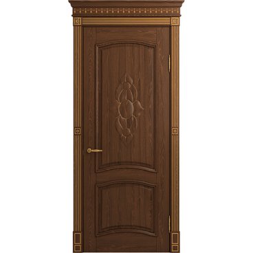 Межкомнатная дверь массив ясеня Viporte Бристоль Декор кофе глухая