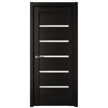 Межкомнатная дверь Вена экошпон тёмный кипарис со стеклом