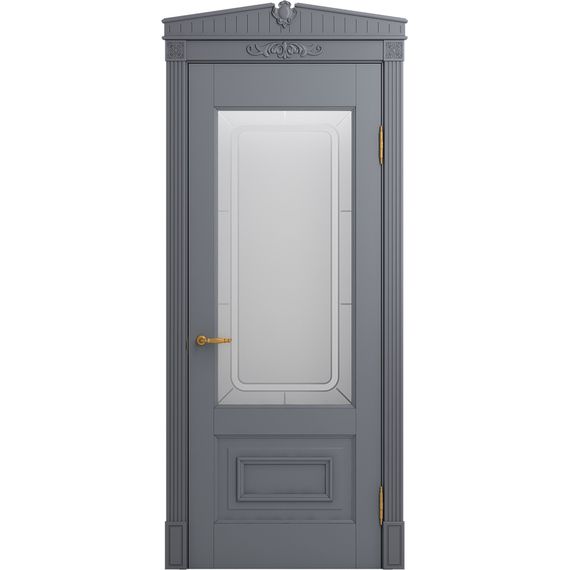 Межкомнатная дверь массив бука Viporte Неаполь тауп остеклённая