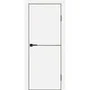 Межкомнатная белая дверь P-19 кромка ABS черная молдинг