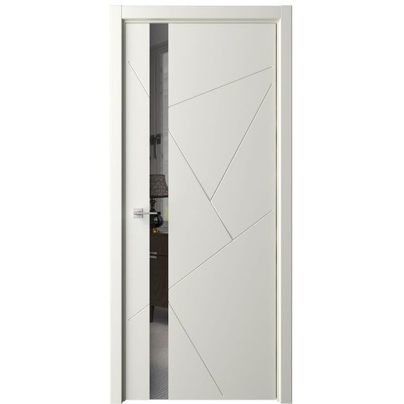 Фото межкомнатная дверь эмаль Albero Геометрия 6 латте стекло зеркало