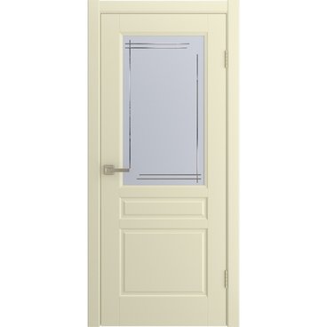 Межкомнатная дверь Бриз жемчуг эмаль со стеклом