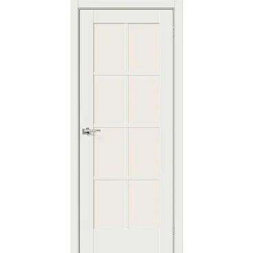 Межкомнатная дверь эмалит Прима-11.1 white matt остеклённая