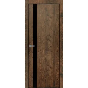 Межкомнатная дверь Tamburat Light 4204 орех шоколадный кромка ABS чёрная стекло чёрное