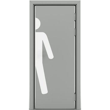 Маятниковая влагостойкая дверь серая RAL 7035 глухая MAN