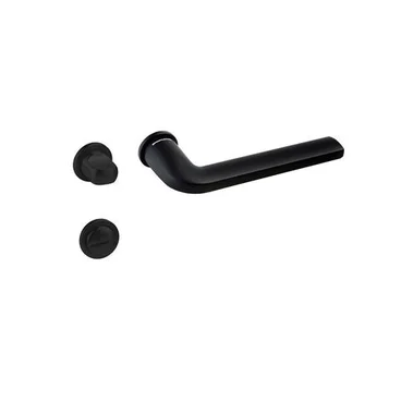 Дверная ручка Linea WC на розетке Minimal чёрная матовая для замка Vitra