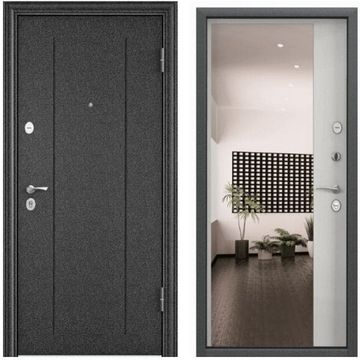 Входная дверь Delta PRO MP RGSO чёрный шёлк D-MM ПВХ бьянко