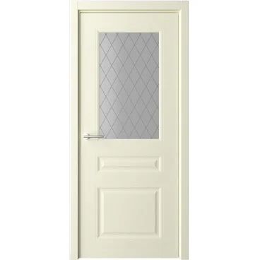 Межкомнатная дверь эмаль Albero Стиль 2 слоновая кость остеклённая