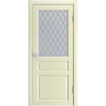 Межкомнатная дверь экошпон Emalit 3 слоновая кость со стеклом