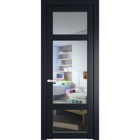 Межкомнатная дверь 1.3.2PD нэви блу остеклённая