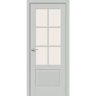Межкомнатная дверь эмалит Прима-13.7.0.1 grey matt остеклённая
