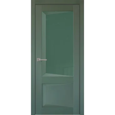 Межкомнатная дверь экошпон Perfecto 108 barhat green остеклённая
