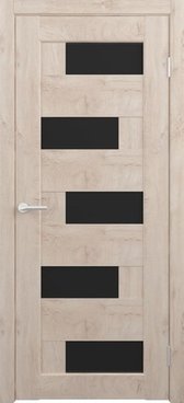Межкомнатная дверь CPL Гавана дуб золотистый стекло чёрное