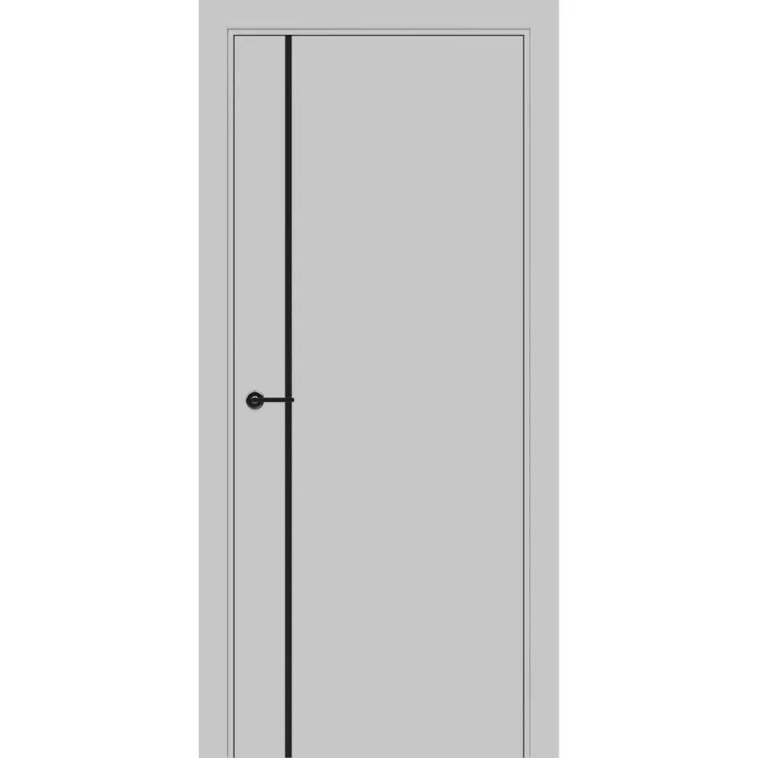 Межкомнатная дверь Porta ПТА-50.11B серая Shellac Grey чёрный лампас с молдингом